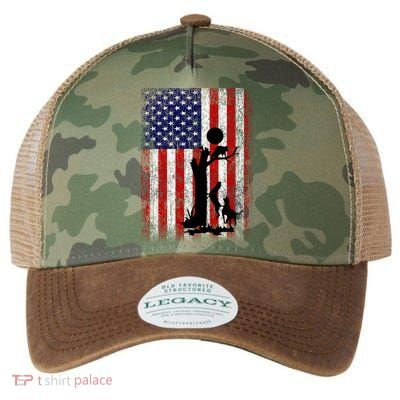Patriotic Coon Hunting Dogs American Flag Gift Legacy Tie Dye Trucker Hat