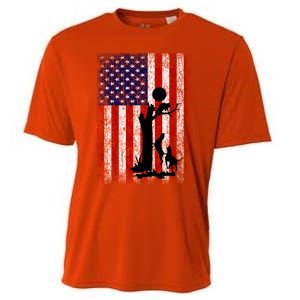 Patriotic Coon Hunting Dogs American Flag Gift Cooling Performance Crew T-Shirt