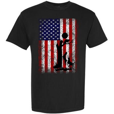 Patriotic Coon Hunting Dogs American Flag Gift Garment-Dyed Heavyweight T-Shirt