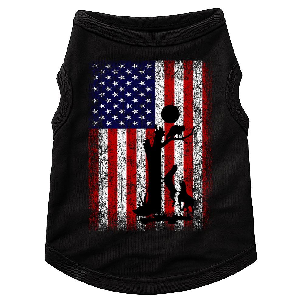 Patriotic Coon Hunting Dogs American Flag Gift Doggie Tank