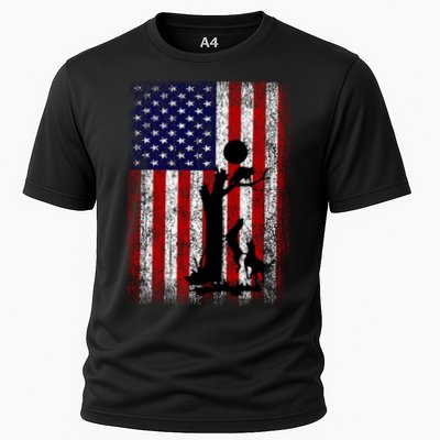 Patriotic Coon Hunting Dogs American Flag Gift Performance Shirt