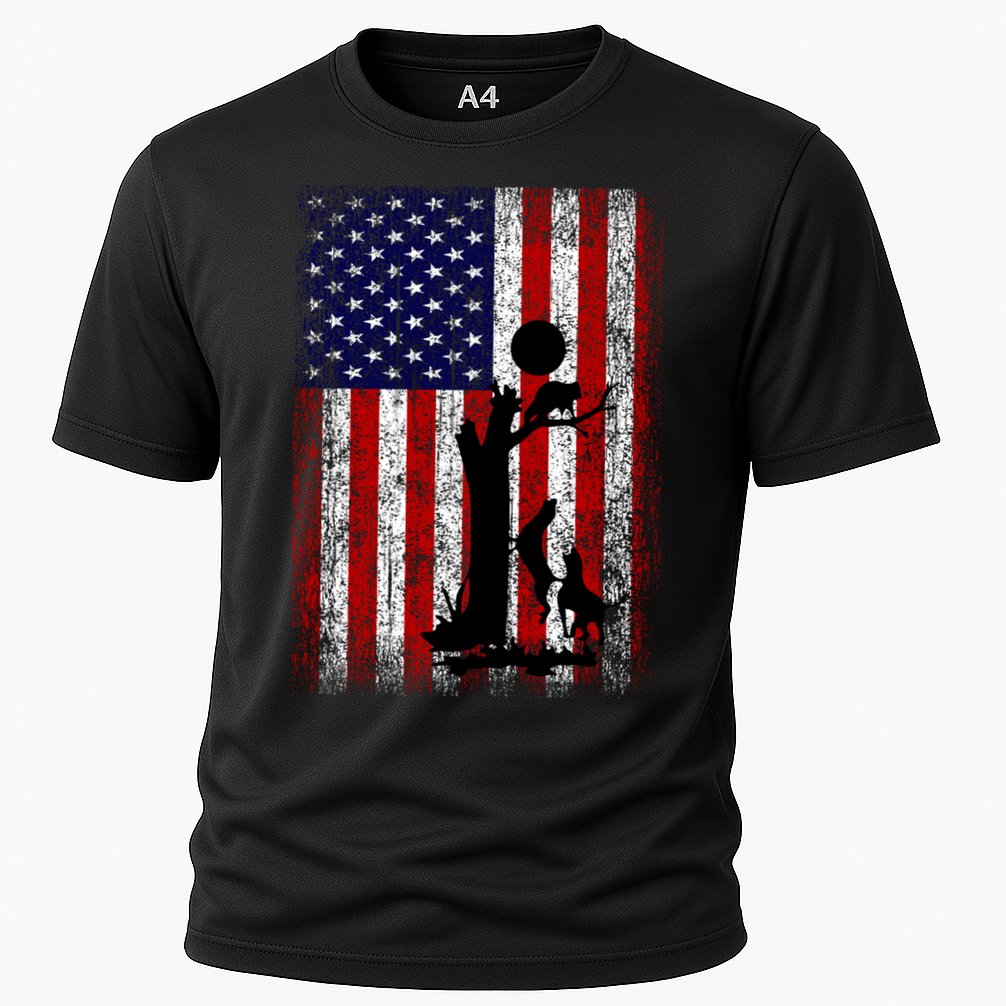 Patriotic Coon Hunting Dogs American Flag Gift Cooling Performance Crew T-Shirt