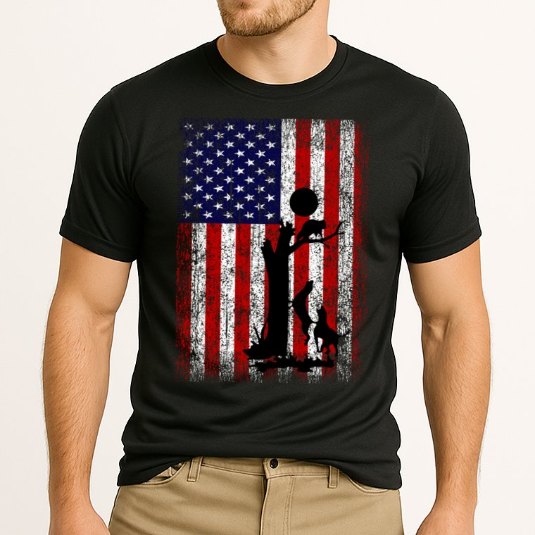 Patriotic Coon Hunting Dogs American Flag Gift Cooling Performance Crew T-Shirt