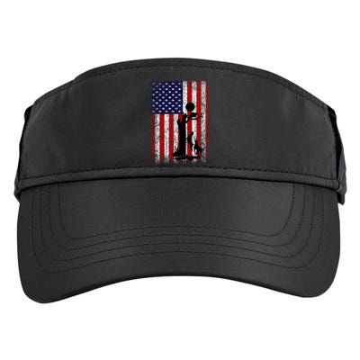Patriotic Coon Hunting Dogs American Flag Gift Adult Drive Performance Visor