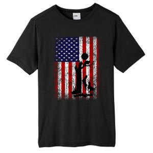 Patriotic Coon Hunting Dogs American Flag Gift Tall Fusion ChromaSoft Performance T-Shirt