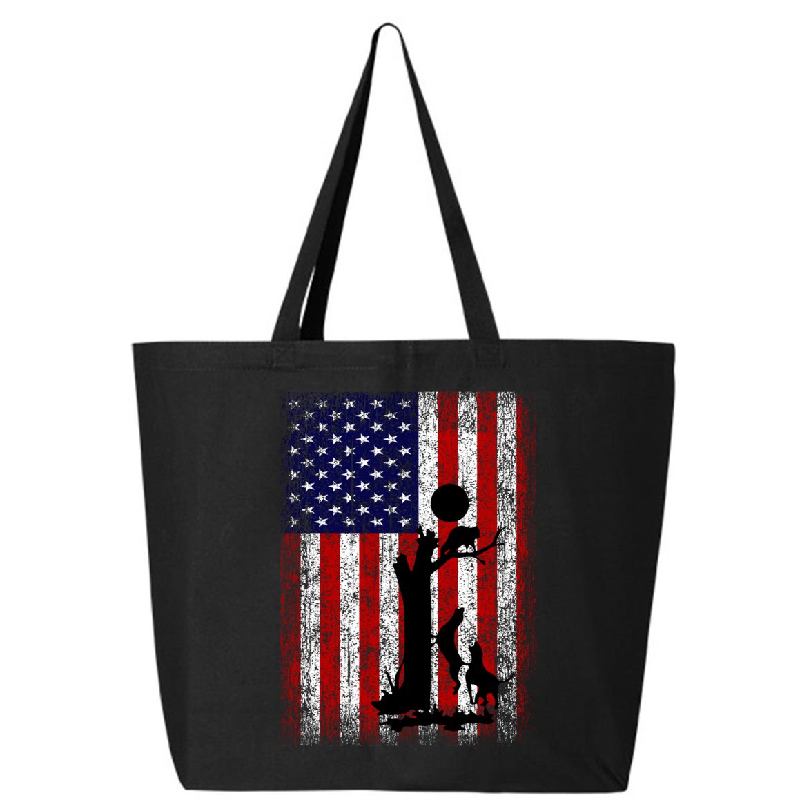 Patriotic Coon Hunting Dogs American Flag Gift 25L Jumbo Tote