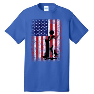 Patriotic Coon Hunting Dogs American Flag Gift Tall T-Shirt