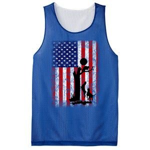 Patriotic Coon Hunting Dogs American Flag Gift Mesh Reversible Basketball Jersey Tank