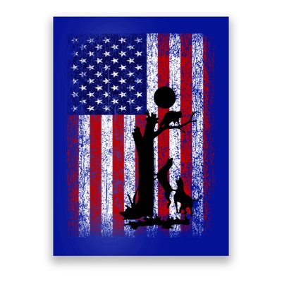 Patriotic Coon Hunting Dogs American Flag Gift Poster