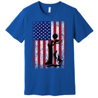 Patriotic Coon Hunting Dogs American Flag Gift Premium T-Shirt