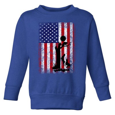 Patriotic Coon Hunting Dogs American Flag Gift Toddler Sweatshirt