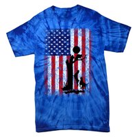 Patriotic Coon Hunting Dogs American Flag Gift Tie-Dye T-Shirt