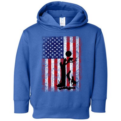 Patriotic Coon Hunting Dogs American Flag Gift Toddler Hoodie