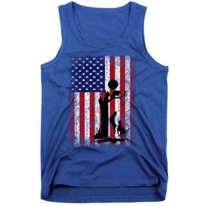 Patriotic Coon Hunting Dogs American Flag Gift Tank Top