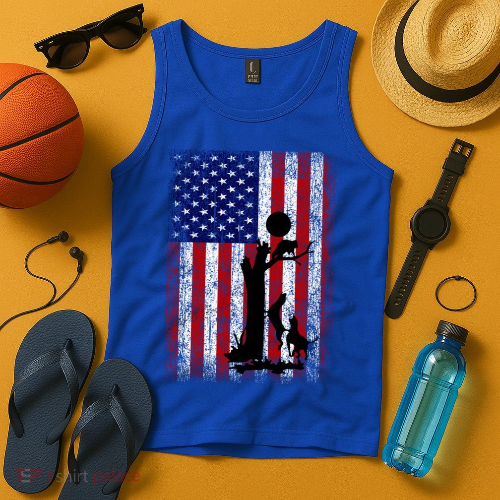 Patriotic Coon Hunting Dogs American Flag Gift Tank Top