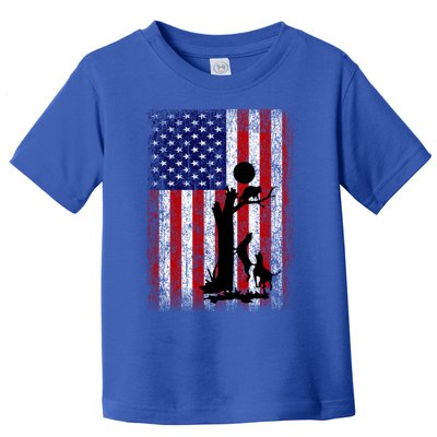 Patriotic Coon Hunting Dogs American Flag Gift Toddler T-Shirt