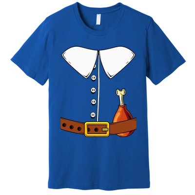 Pilgrim Costume Hat Colonist Thanksgiving Premium T-Shirt