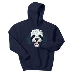 Poodle Cute Happy Little Puppy Dog Face Parti Poodle Owner Kids Hoodie