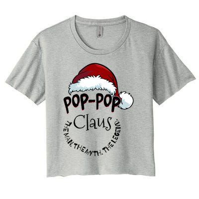 Poppop Claus Happy New Santa Claus Christmas Myth Legend Cute Gift Women's Crop Top Tee