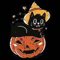 Pumpkin Cat Halloween Cute Festive Cooling Performance Crew T-Shirt
