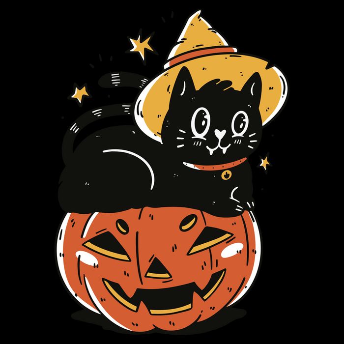 Pumpkin Cat Halloween Cute Festive Cooling Performance Crew T-Shirt