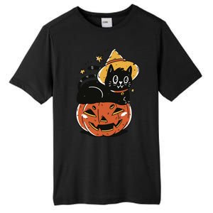 Pumpkin Cat Halloween Cute Festive Tall Fusion ChromaSoft Performance T-Shirt