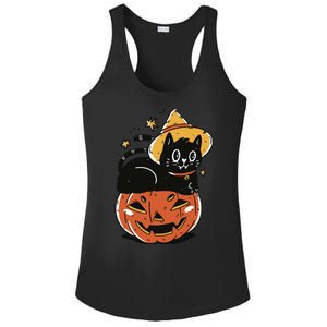 Pumpkin Cat Halloween Cute Festive Ladies PosiCharge Competitor Racerback Tank