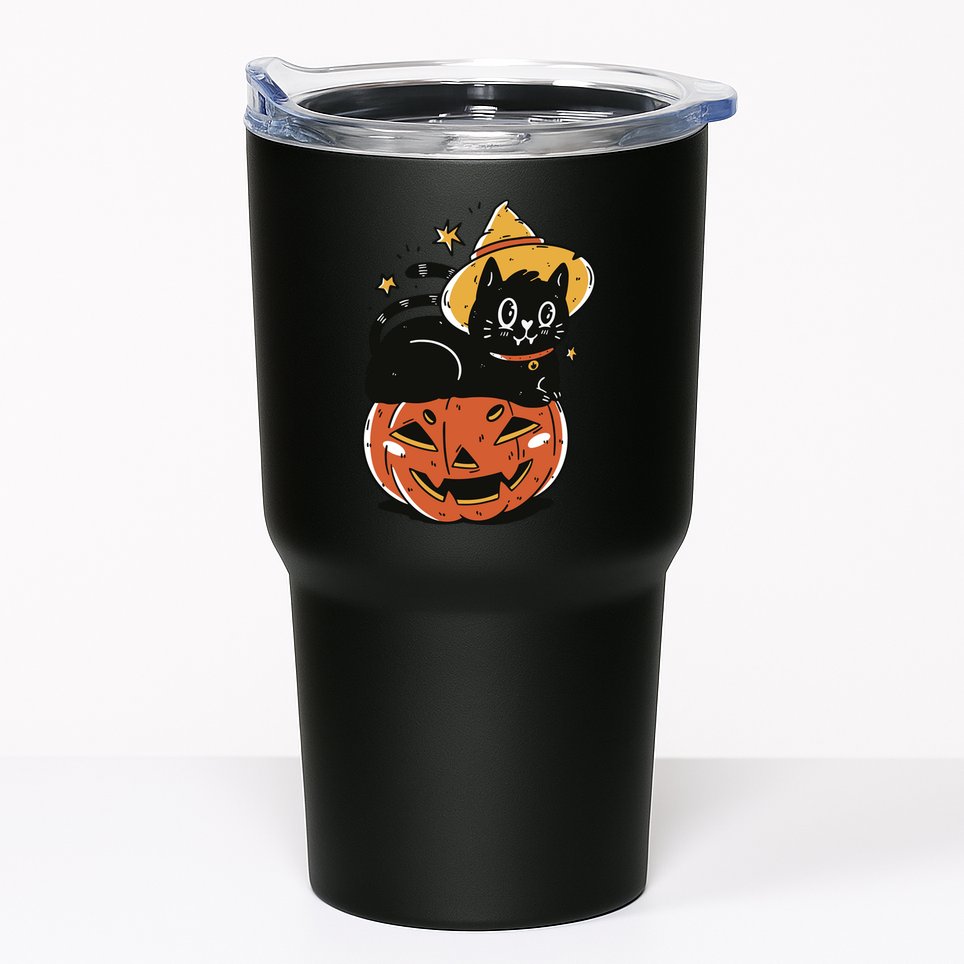 Pumpkin Cat Halloween Cute Festive Tumbler