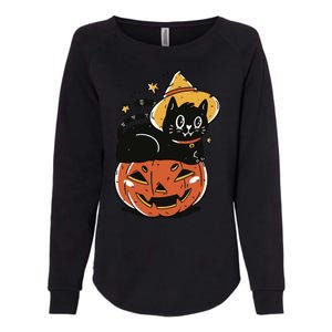 Pumpkin Cat Halloween Cute Festive Womens California Wash Sweatshirt