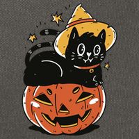 Pumpkin Cat Halloween Cute Festive Cotton Canvas Backpack