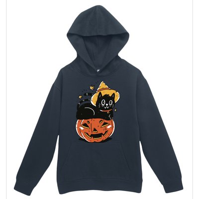 Pumpkin Cat Halloween Cute Festive Urban Pullover Hoodie