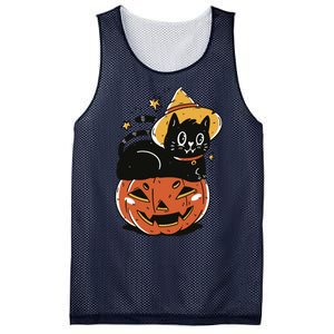 Pumpkin Cat Halloween Cute Festive Mesh Reversible Basketball Jersey Tank