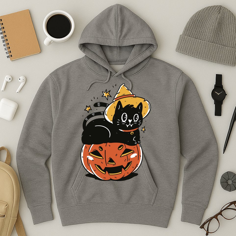 Pumpkin Cat Halloween Cute Festive Hoodie