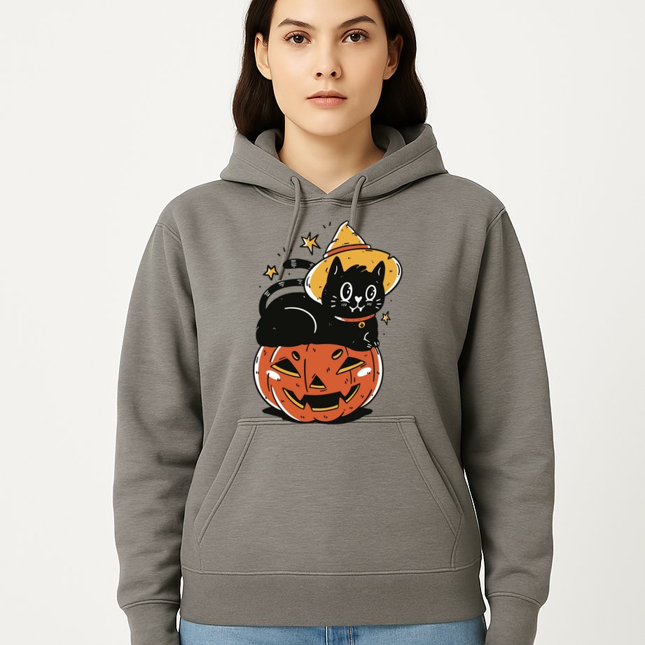 Pumpkin Cat Halloween Cute Festive Hoodie