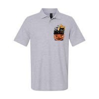 Pumpkin Cat Halloween Cute Festive Softstyle Adult Sport Polo