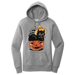 Pumpkin Cat Halloween Cute Festive Women's Pullover Hoodie