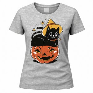 Pumpkin Cat Halloween Cute Festive Women's T-Shirt