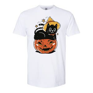 Pumpkin Cat Halloween Cute Festive Softstyle CVC T-Shirt