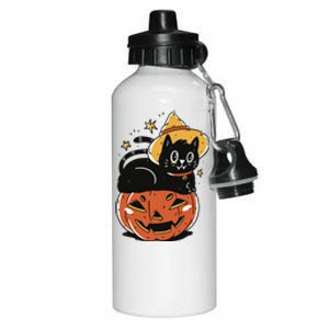 Pumpkin Cat Halloween Cute Festive Aluminum Water Bottle