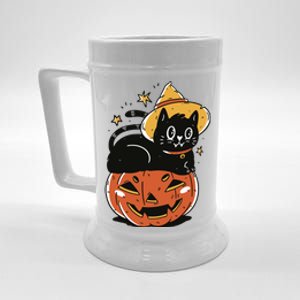 Pumpkin Cat Halloween Cute Festive Beer Stein