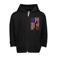 Patriotic Coon Hunting Dogs American Flag Toddler Zip Fleece Hoodie