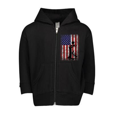 Patriotic Coon Hunting Dogs American Flag Toddler Zip Fleece Hoodie