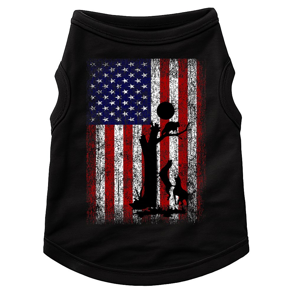 Patriotic Coon Hunting Dogs American Flag Doggie Tank