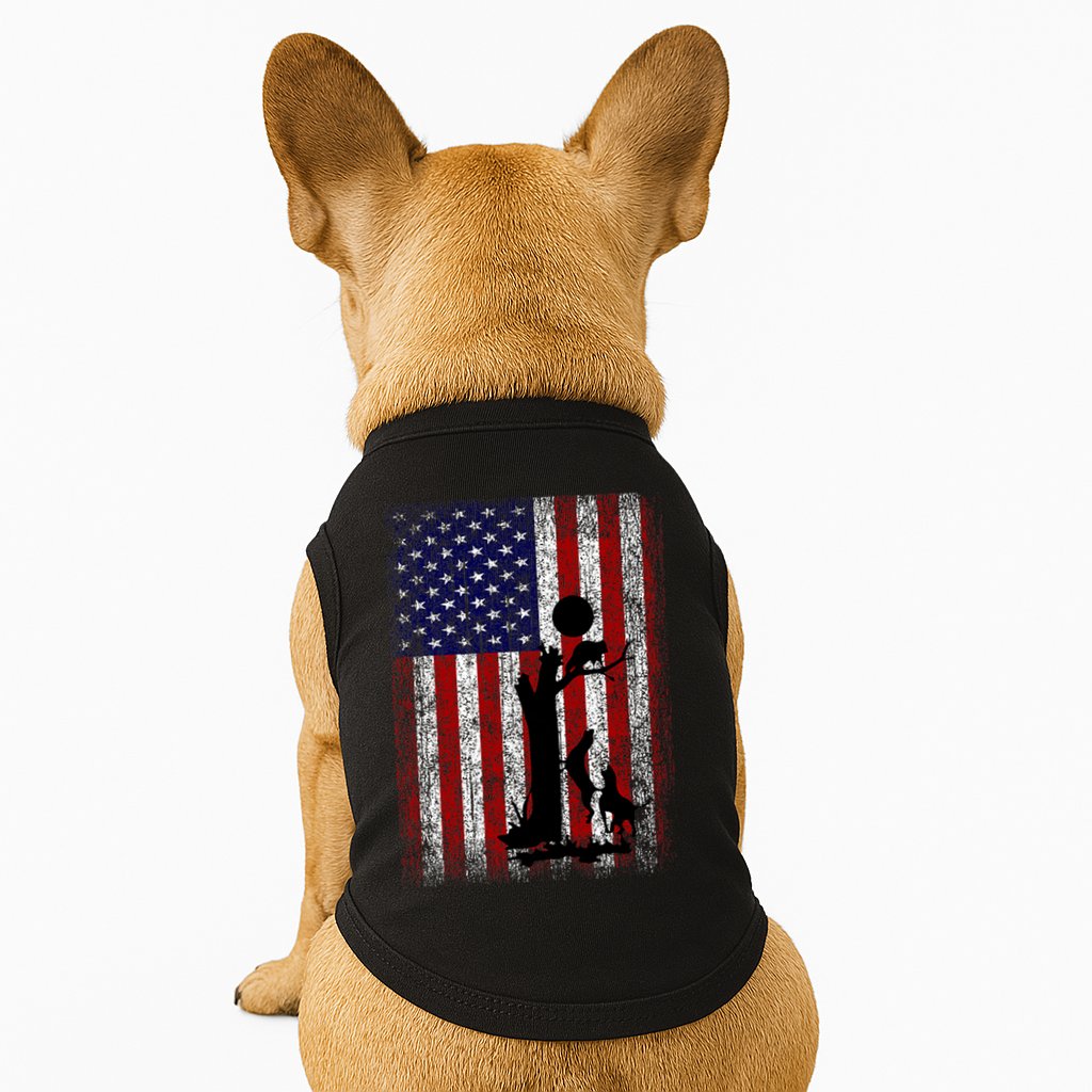 Patriotic Coon Hunting Dogs American Flag Doggie Tank
