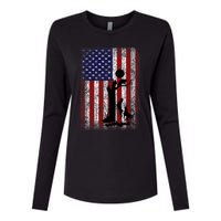 Patriotic Coon Hunting Dogs American Flag Womens Cotton Relaxed Long Sleeve T-Shirt