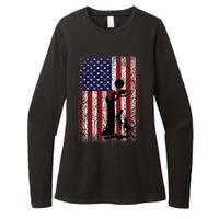 Patriotic Coon Hunting Dogs American Flag Womens CVC Long Sleeve Shirt