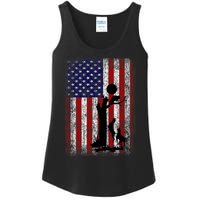 Patriotic Coon Hunting Dogs American Flag Ladies Essential Tank