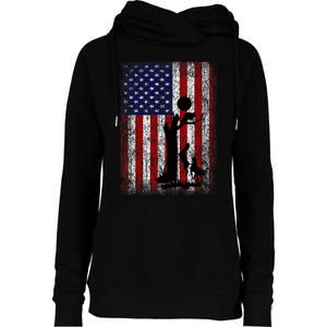 Patriotic Coon Hunting Dogs American Flag Womens Funnel Neck Pullover Hood