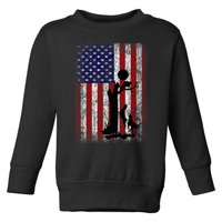 Patriotic Coon Hunting Dogs American Flag Toddler Sweatshirt