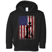 Patriotic Coon Hunting Dogs American Flag Toddler Hoodie